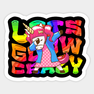 Let's Glow Crazy Unicorn Glow  crazy Party Sticker